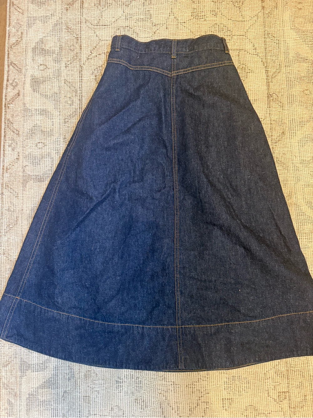 THE GREAT. “Field” Denim Midi Skirt - Picture 9 of 9